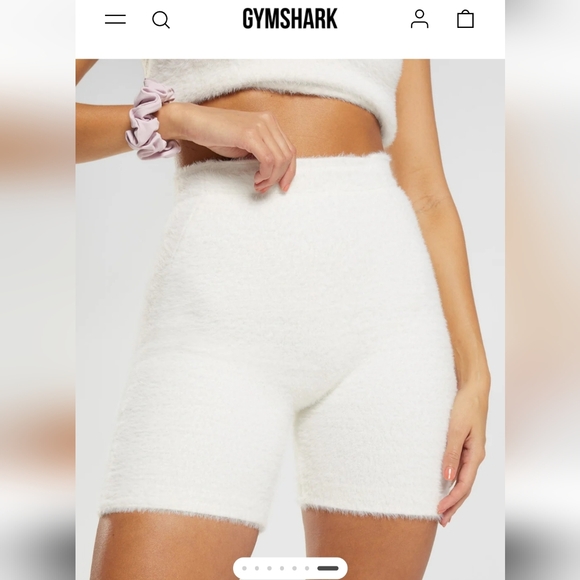 Gymshark Whitney Simmons Eyelash Knit Shorts In Skylight White - Picture 1 of 11